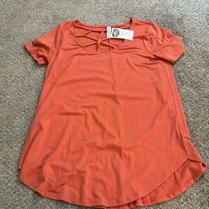 Zenana premium cross strap shirt